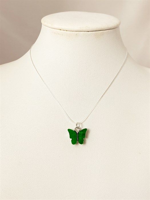 Pendant on a fishing line "Emerald Butterfly" (I)