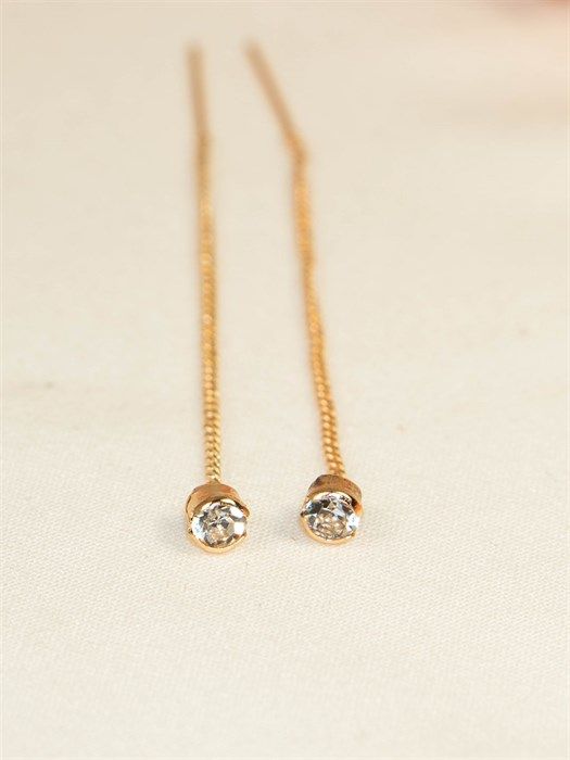 Thread earrings "Tenderness of crystals" (d8)
