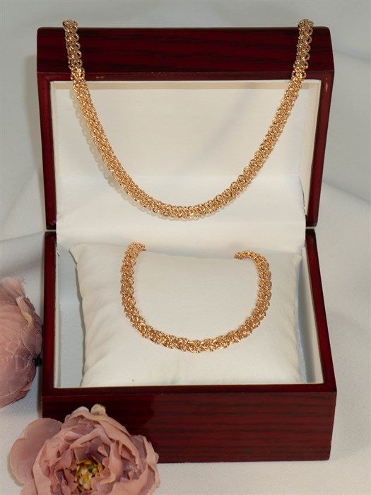 Set of chain + bracelet "Royal weave" (Zh2)